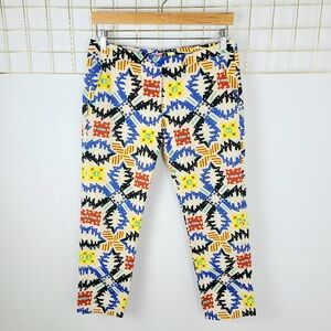 MSGM Tribal Aztec Made in Italy Slim Ankle-Length Pants